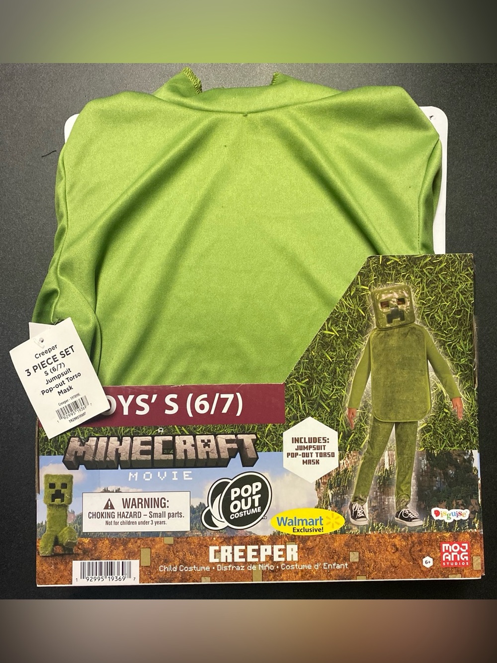 Creeper Minecraft Kids Costume New  (Boys' 6/7)